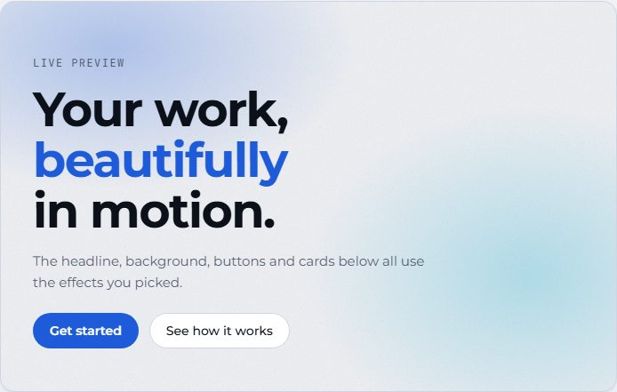 Grain gradient hero background behind a headline