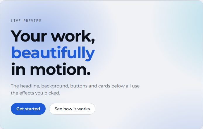Gradient mesh hero background behind a headline